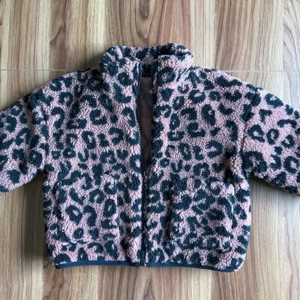 NWOT Zara 9-12M Sherpa Leopard Coat